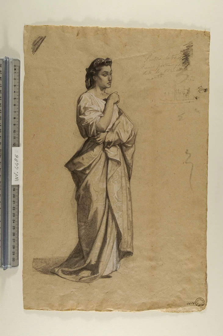Figura femminile in piedi volta verso destra - Noviziato S. Ignazio, Bologna